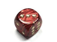 30mm 1d6 Scarab: Scarlet/Gold CHXDC3004: